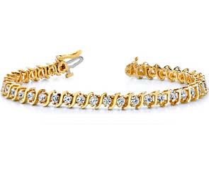 Classic S-shaped Light Diamond Bracelet