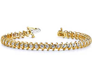 Diamond Swirl-Link Bracelet