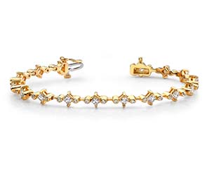 Prong And Bezel Set Diamond Bracelet