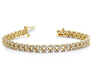 Diamond Round Flower Bracelet