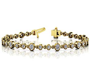 Milgrain Chain Link Diamond Bracelet