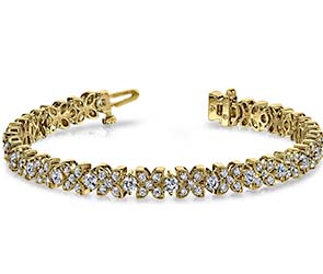 Flower Link Diamond Bracelet