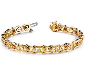 Vintage Marquis Link Diamond Bracelet
