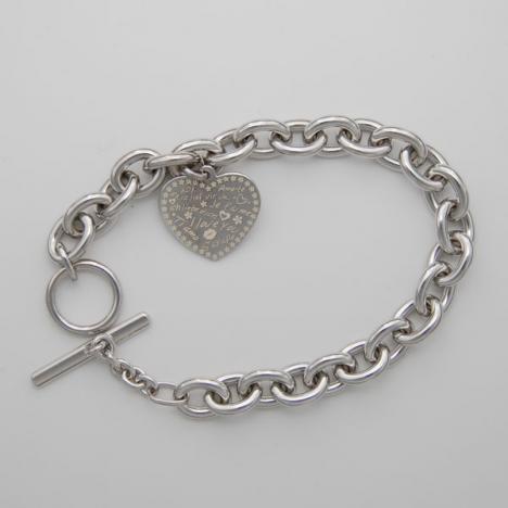 Heart Locket Bracelet with Heart Toggle Clasp