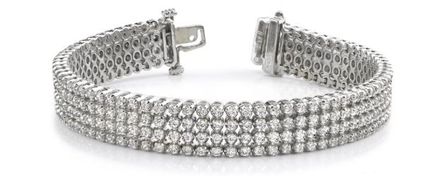 Four Row Diamond Bracelet [SB879-B] | USA Jewels