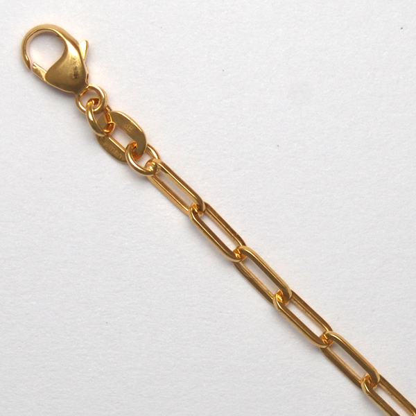 18K Yellow Gold Paperclip Chain 2.5mm x 6.5mm