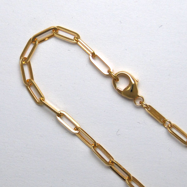 18K Yellow Gold Paperclip Chain 3.1mm x 8mm