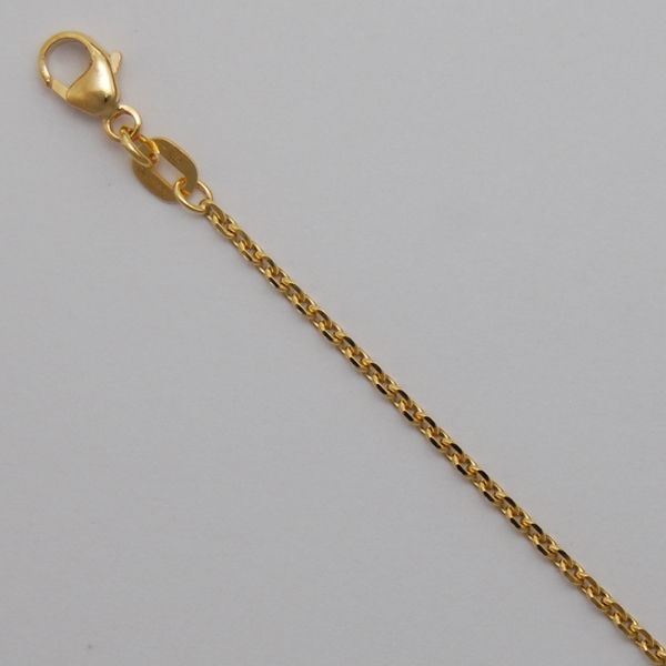 18K Yellow Gold Diamond Cut Cable Chain 1.5mm