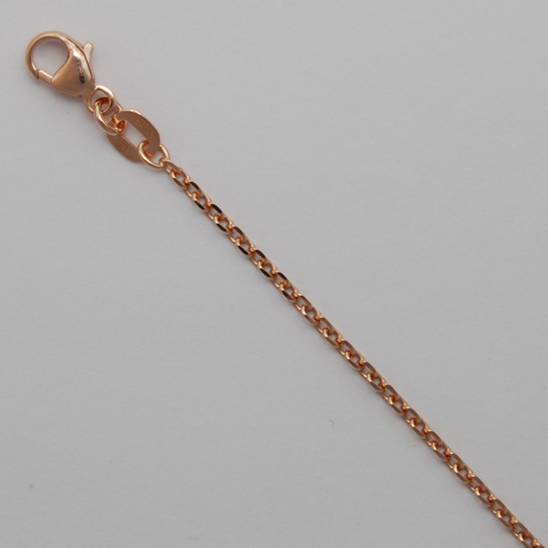 18K Rose Gold Diamond Cut Cable 1.5mm Chain