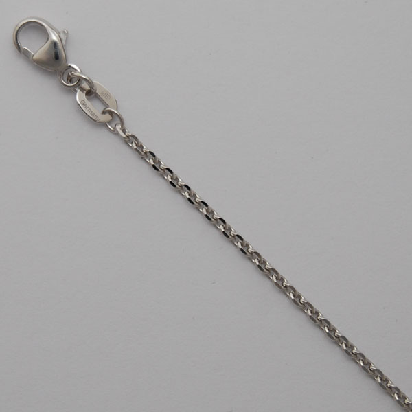 18K White Gold Diamond Cut Cable 1.5mm Chain