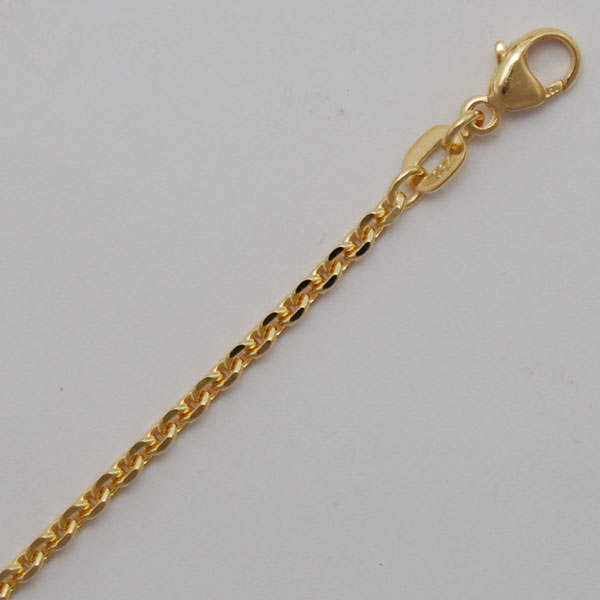 18K Yellow Gold Diamond Cut Cable Chain 2.0mm