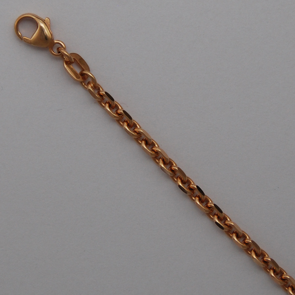 18K Rose Gold Diamond Cut Cable 2.5mm Chain