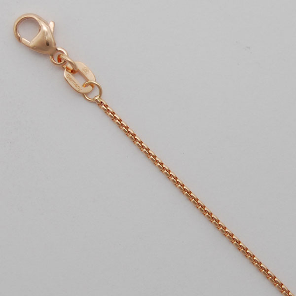 18K Rose Gold Round Box 1.2mm Chain