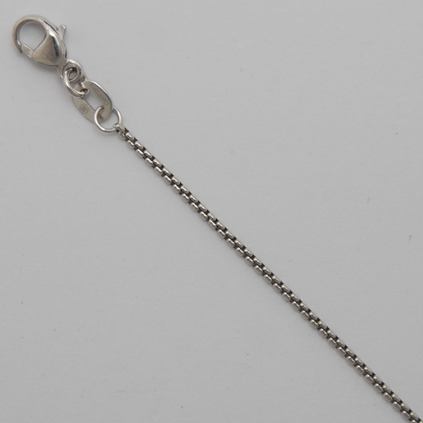 18K White Gold Round Box 1.2mm Chain