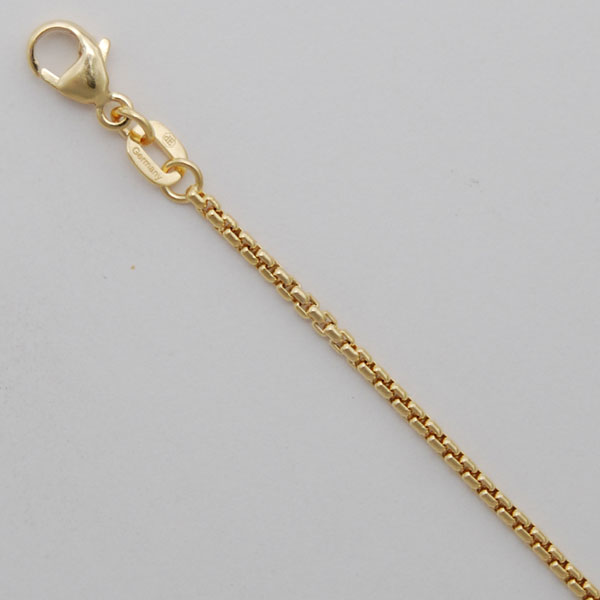 18K Yellow Gold Round Box 1.6mm Chain