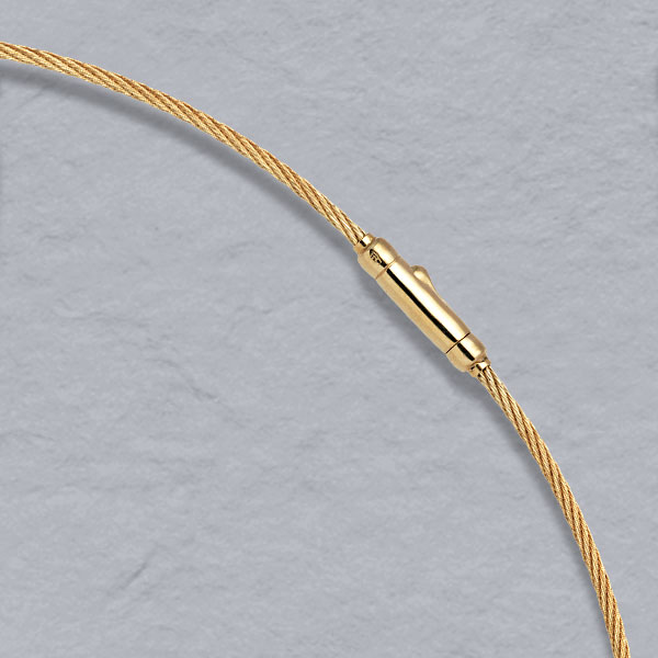 18K Yellow Gold Cablewire  Chain 1.8mm, Crocodile Clasp