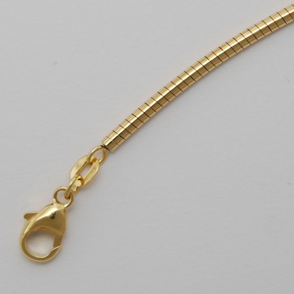 18K Yellow Gold Round Omega Chain 2.0mm