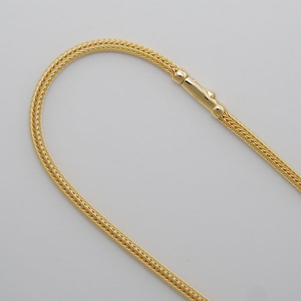 18K Yellow Gold Foxtail Mesh Chain 3.1mm, Crocodile Clasp