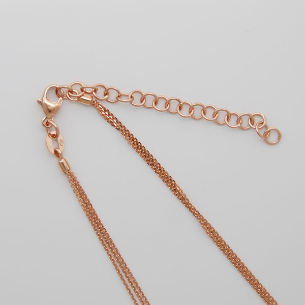 18K Rose Gold Diamond Cut Cable, 3 Strand Chain