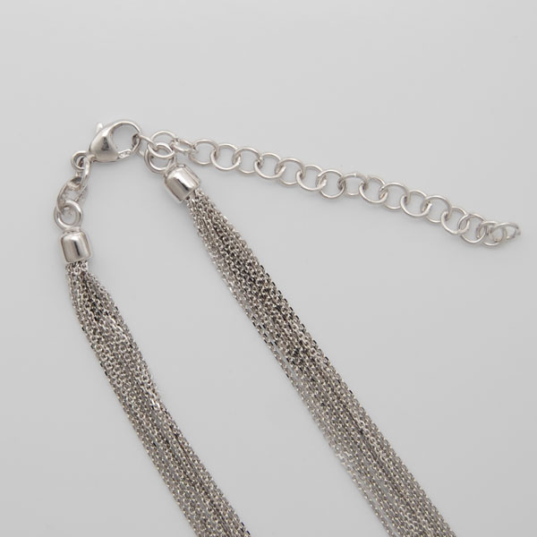 18K White Gold Diamond Cut Cable, 10 Strand Chain