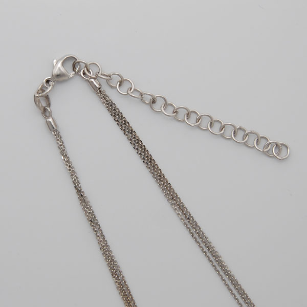 18K White Gold Diamond Cut Cable, 3 Strand Chain