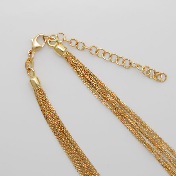 18K Yellow Gold Diamond Cut Cable Chain 10 Strand