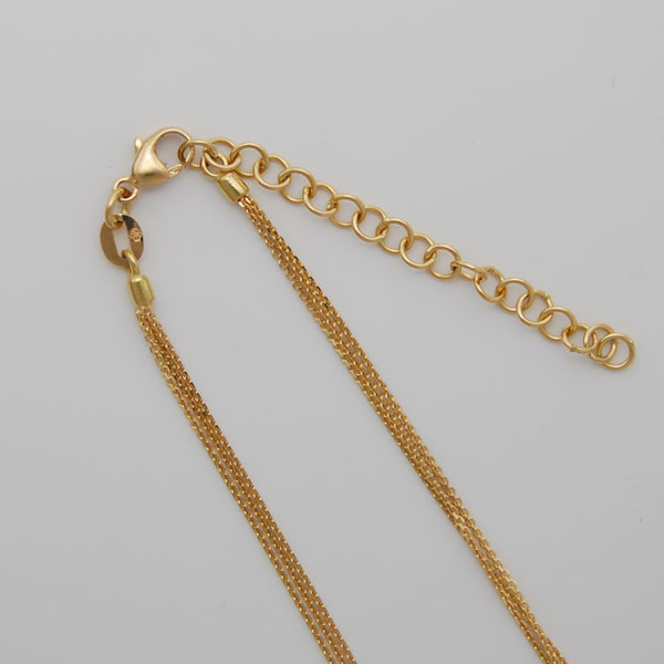 18K Yellow Gold Diamond Cut Cable Chain , 3 Strand