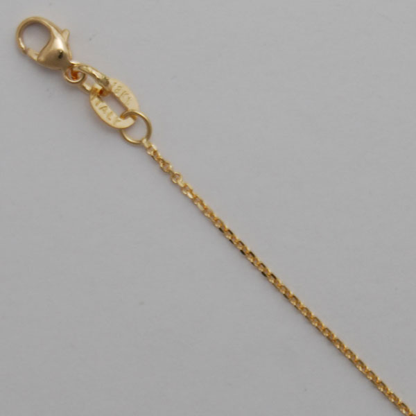 18K Yellow Gold Diamond Cut Cable 1.0mm