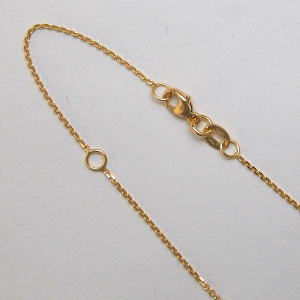 18K Yellow Gold Diamond Cut Cable Chain 1.0mm, 18