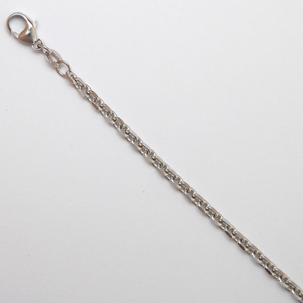 18K White Gold Diamond Cut Cable 3.0mm Chain