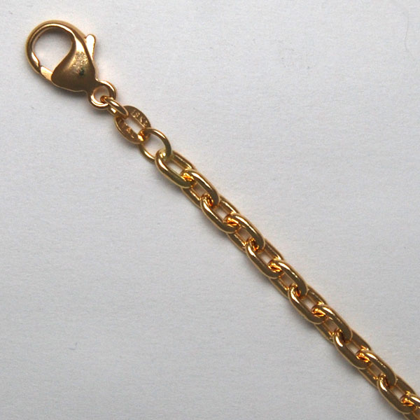 18K Yellow Gold Open Cable 3.6mm Chain