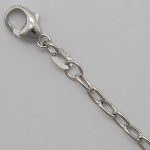 18K White Gold Open Long Cable 2.9mm Chain