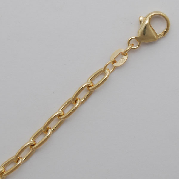 18K Yellow Gold Long Open Cable Chain 4.3mm