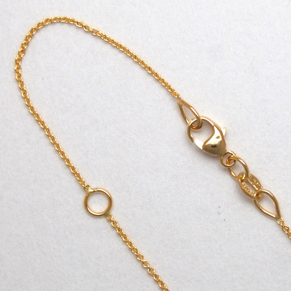 18K Yellow Gold Round Cable Chain 0.8mm, 18