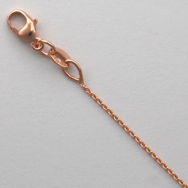 18K Rose Gold Round Cable 0.8mm Chain