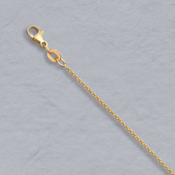 18K Yellow Gold Round Cable 1.0mm Chain