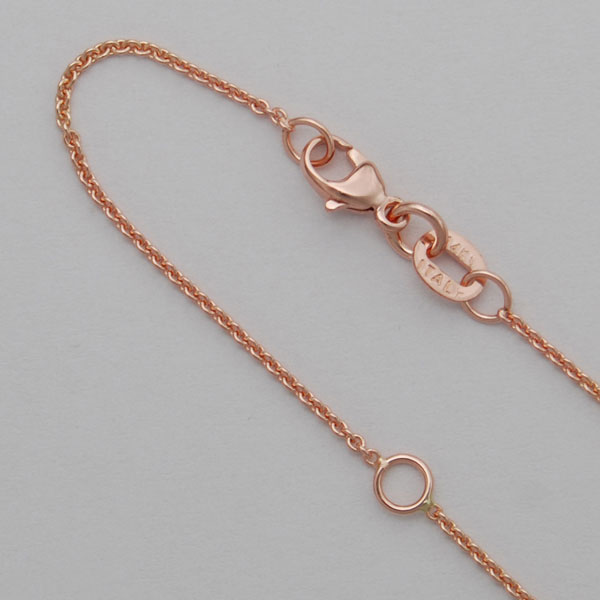 18K Rose Gold Round Cable Chain 1.0mm, 18