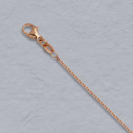 18K Rose Gold Round Cable 1.3mm, Adjustable Chain