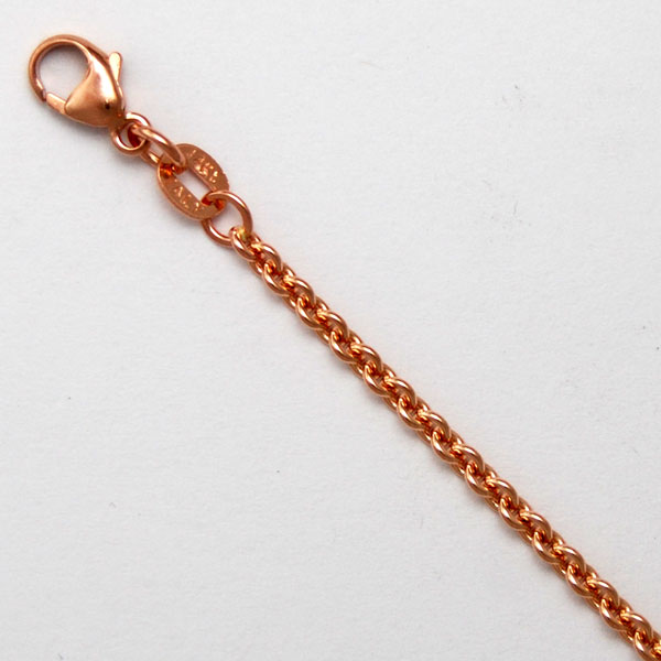 18K Rose Gold Round Cable 2.2mm Chain