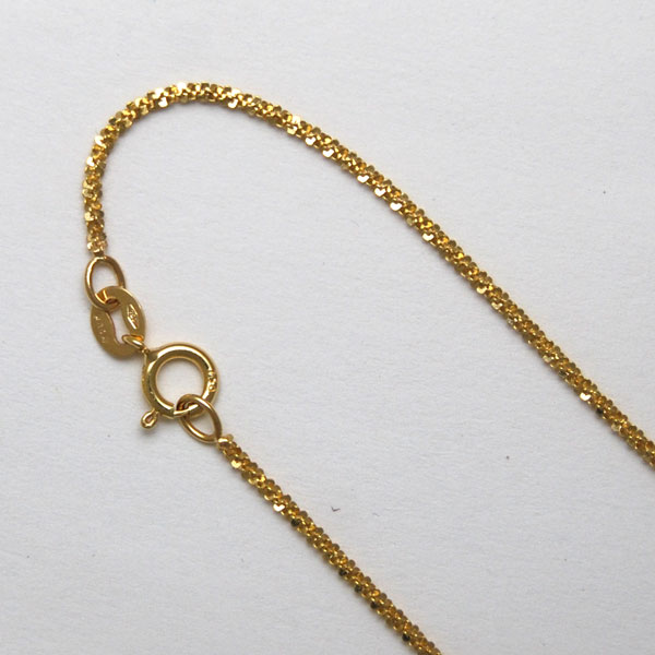 18K Yellow Gold Glitter 1.1mm Chain