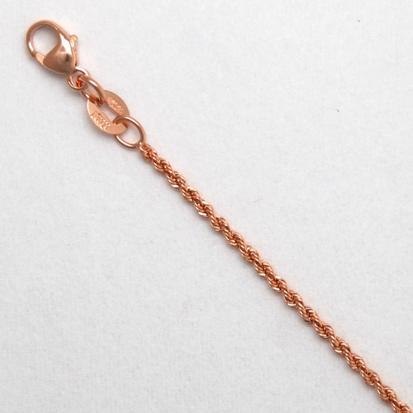 18K Rose Gold Laser Rope 1.3mm Chain