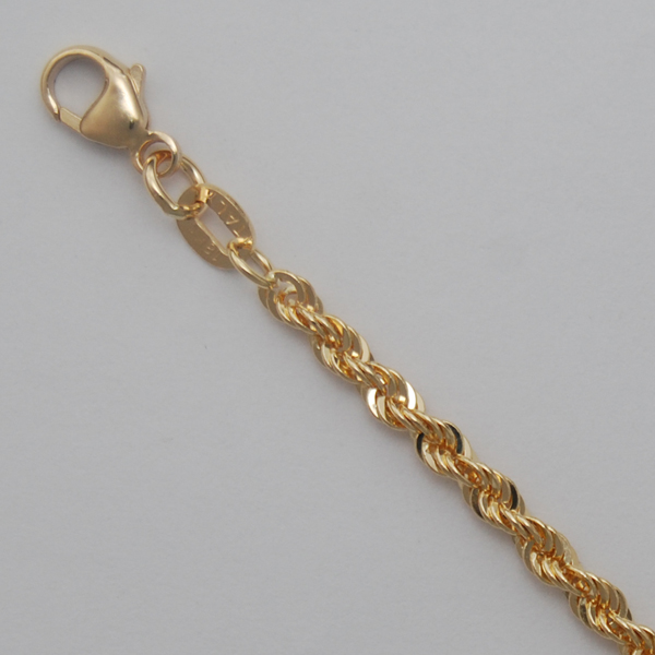 18K Yellow Gold Laser Rope Chain 2.7mm