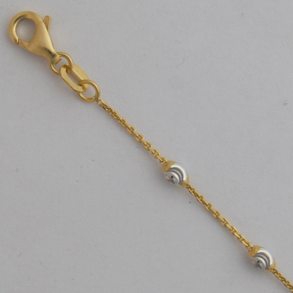 18K Yellow Gold Chain / White Gold Luna Bead Chain