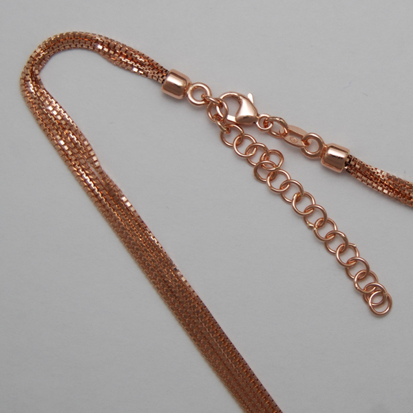 18K Rose Gold 5 Strand Box Chain, 2