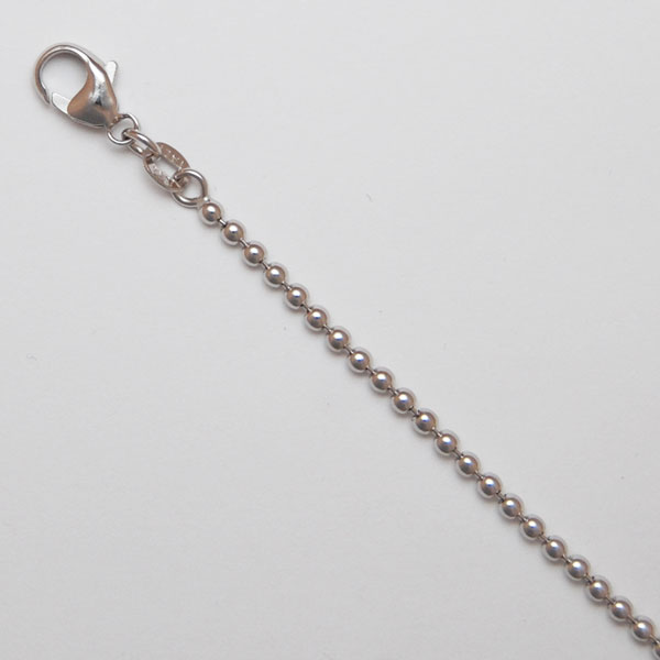 18K White Gold Bead Chain 2.2mm