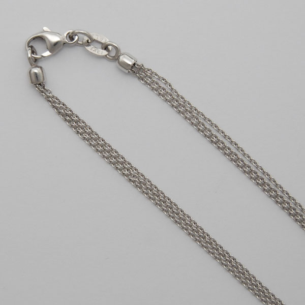 18K White Gold Cable Chain 3 Strand