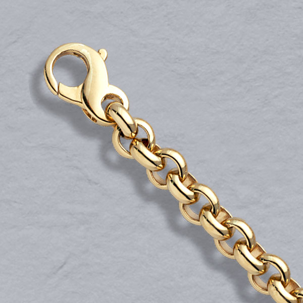 18K Yellow Gold Heavy Rolo Chain 6.5mm