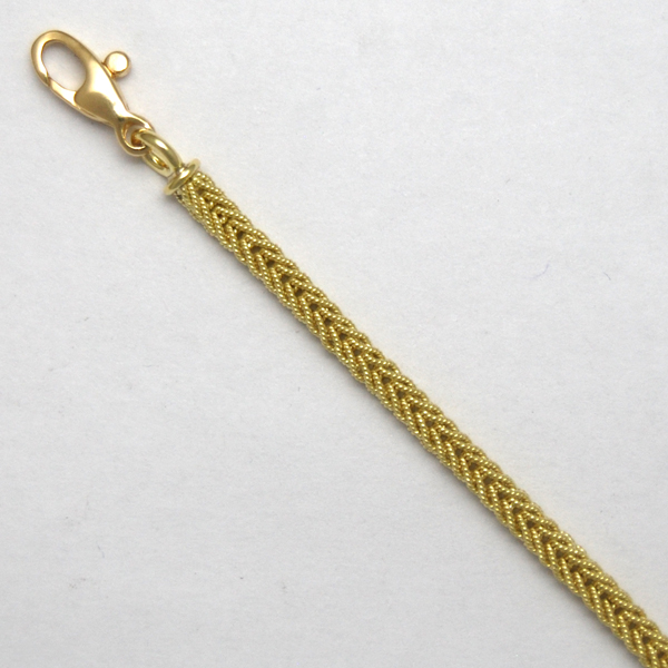 18K Yellow Gold Textured Foxtail Chain 2.5mm