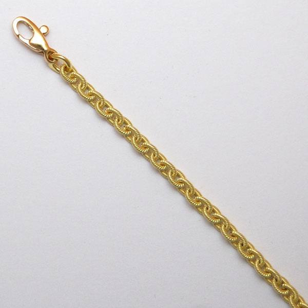 18K Yellow Gold Textured Cable Chain 3.5mm