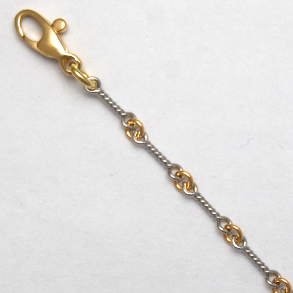 18K Yellow Gold / White Gold Twist Link Chain 2.8mm